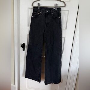 GAP Black High-Rise Stride Wide Leg Jeans
